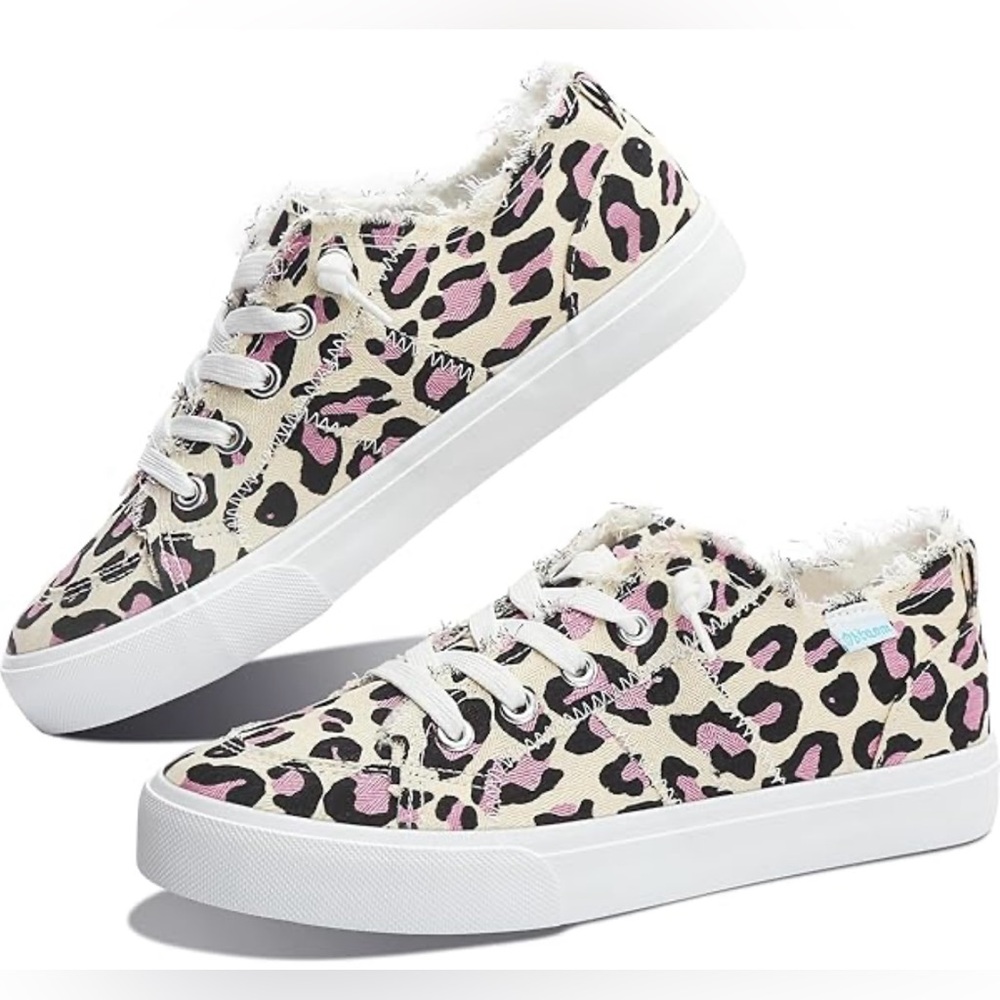 NWT Obtaom Trendy Leopard Print Women's Sneakers